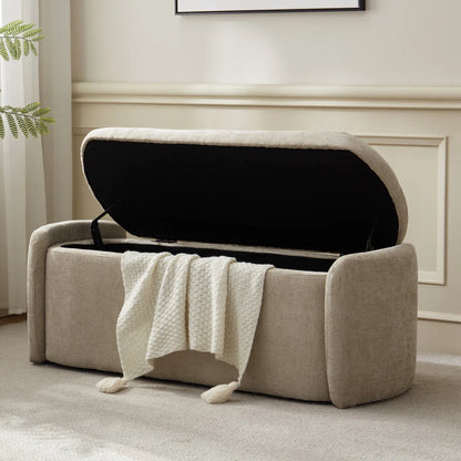 Banquette ( Storage ) - MDF Wood - Beige - Linen - 115 x41x43 cm