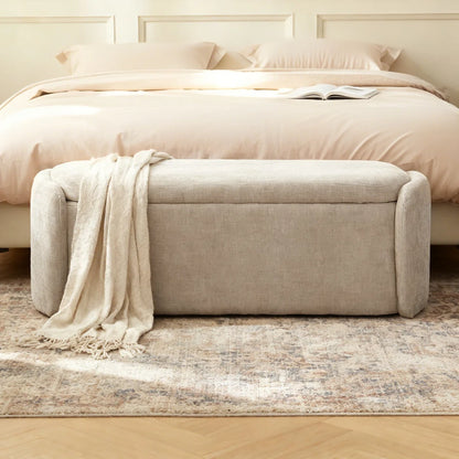 Banquette ( Storage ) - MDF Wood - Beige - Linen - 115 x41x43 cm