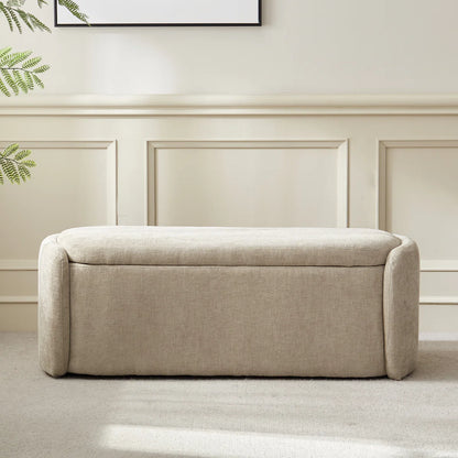 Banquette ( Storage ) - MDF Wood - Beige - Linen - 115 x41x43 cm