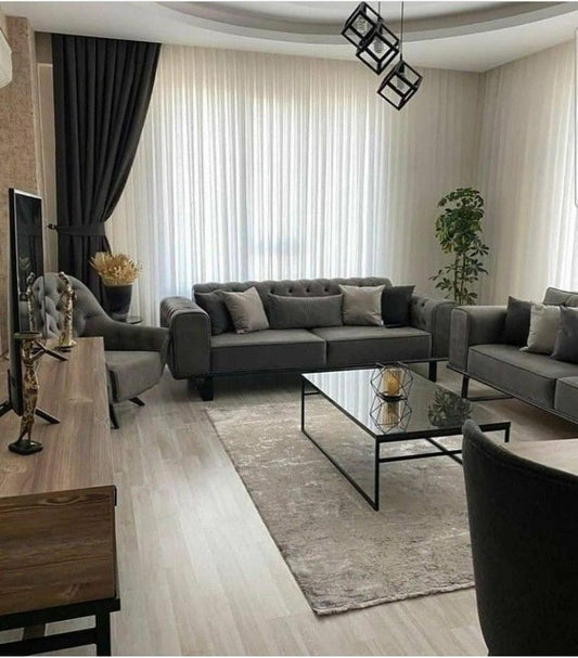 Coffee Table  Steel  Glass Black