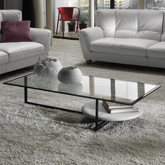 طاولة قهوة - فولاذ - زجاج - أسود - SG.CT.200.0049