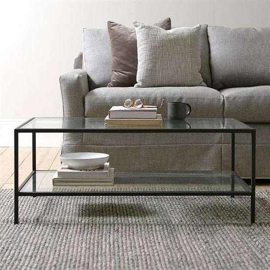 طاولة قهوة - فولاذ - زجاج - أسود - SG.CT.200.0051