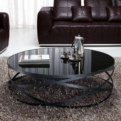 Coffee Table - Steel - Glass - Black - 90x90x40 cm - Cataloug