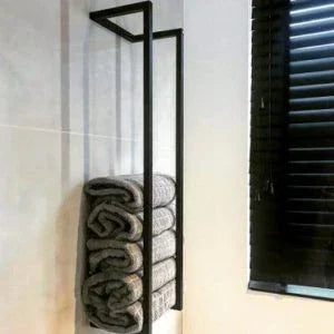 Towel Holder - Steel - Black - 100x20x30 cm - Cataloug