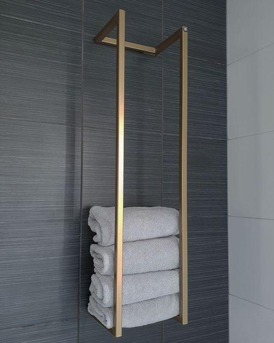Towel Holder - Steel - Gold - 100x25x17 cm - Cataloug