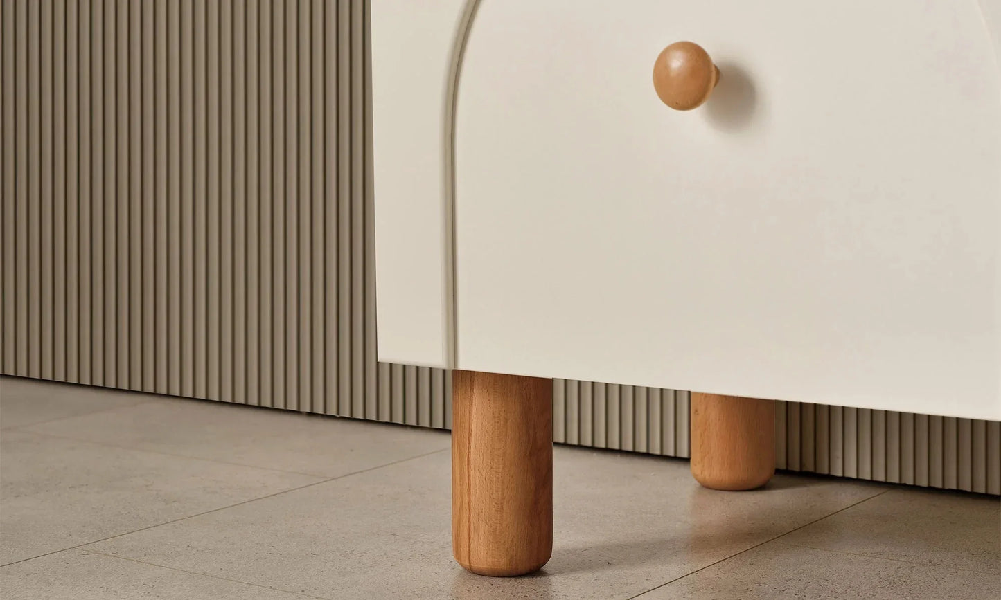 TV Unit - MDF Wood - White & Beige - 180x40x50 cm