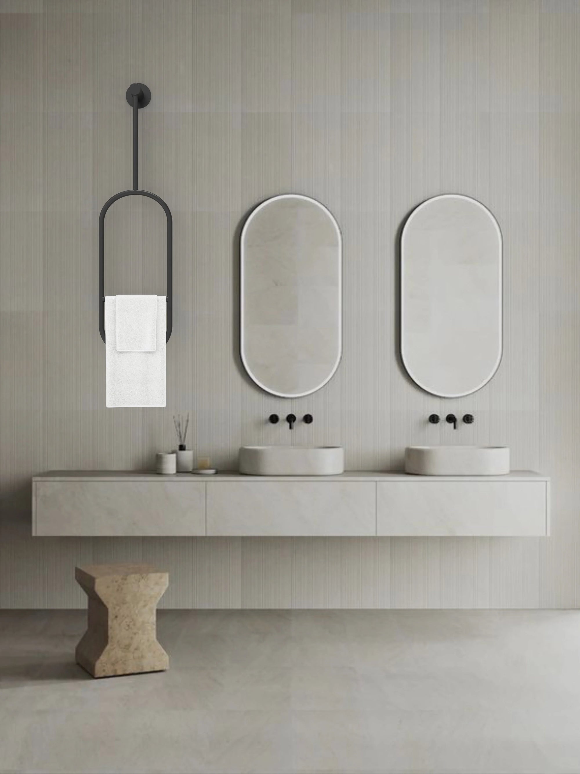 Towel Holder - Steel - Multi Color - 31.5×12×120 cm - Cataloug