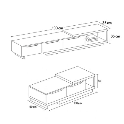 Bundle (TV Unit & Coffee Table) - MDF Wood - Multi Color - Cataloug