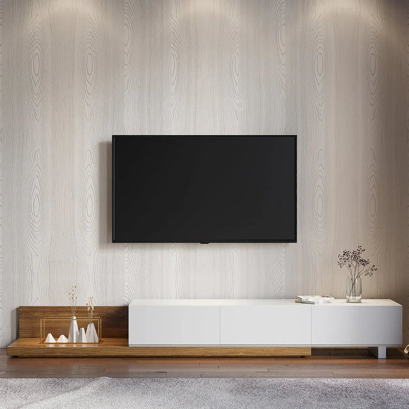TV Unit - MDF Wood - Beige & White - 200x40x32 cm - Cataloug