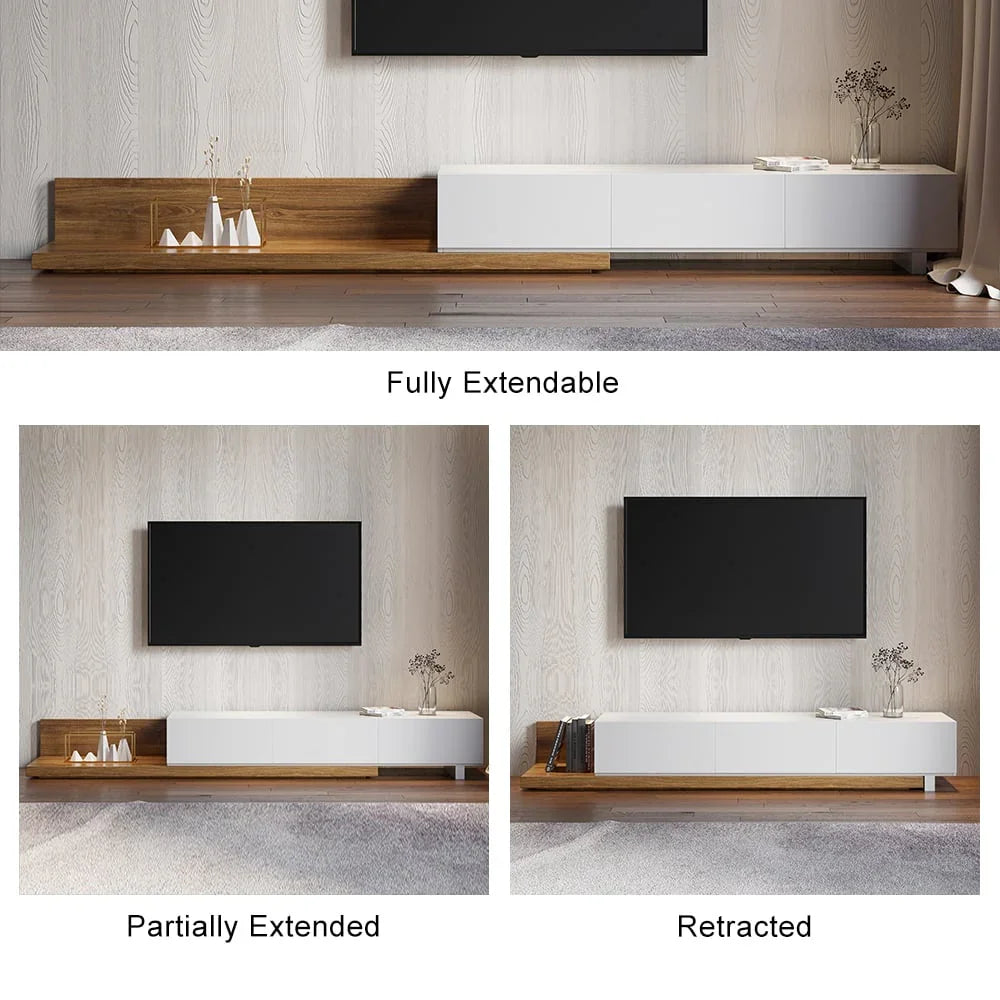 TV Unit - MDF Wood - Beige & White - 200x40x32 cm - Cataloug