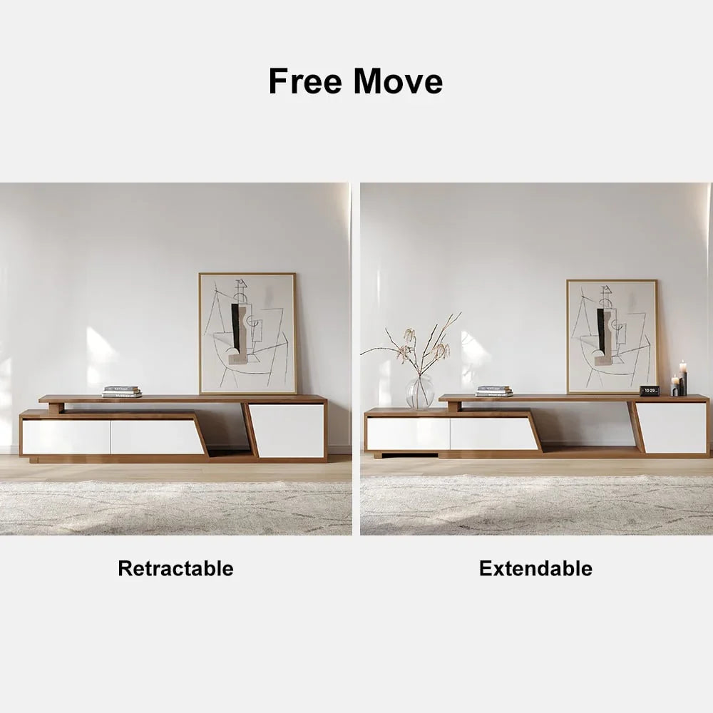 TV Unit - MDF Wood - Brown & White - 180x40x40 cm - Cataloug