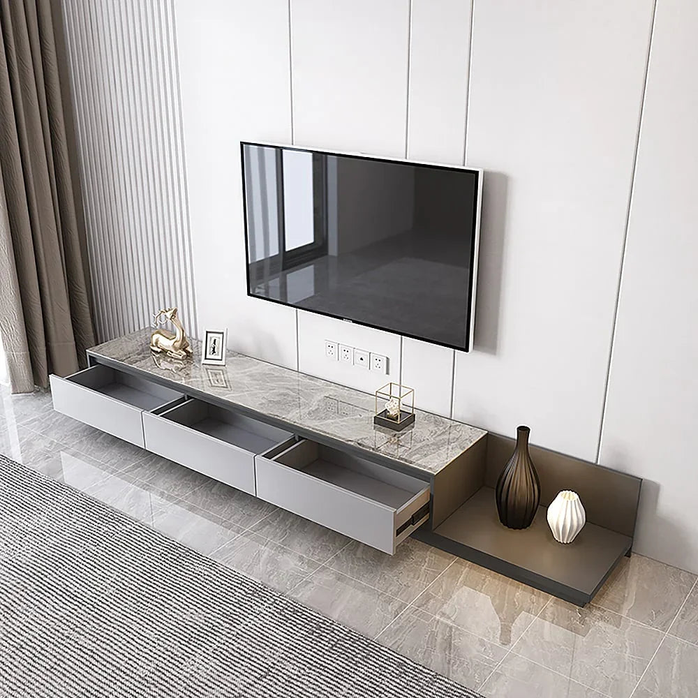 TV Unit - MDF Wood - Grey - 200x40x35 cm - Cataloug