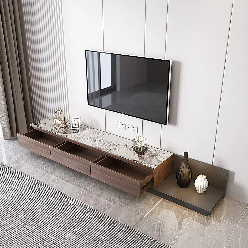 TV Unit - MDF Wood - Brown & Grey - 200x40x35 cm - Cataloug