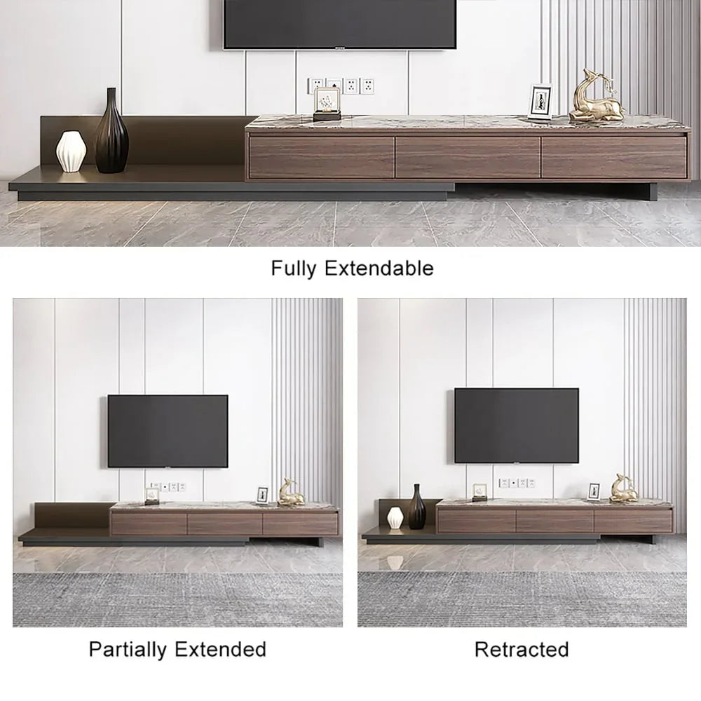 TV Unit - MDF Wood - Brown & Grey - 200x40x35 cm - Cataloug