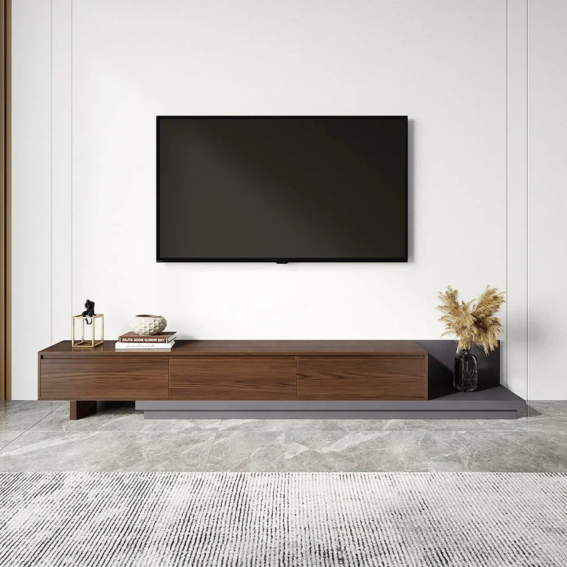 TV Unit - MDF Wood - Grey & Brown - 200x40x35 cm - Cataloug