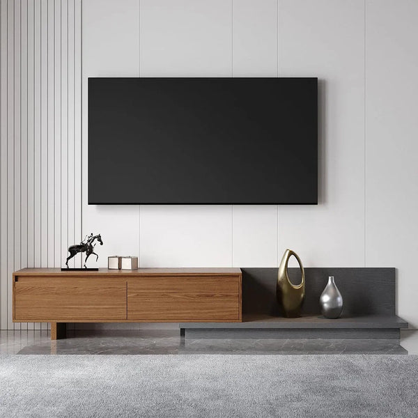 TV Unit - MDF Wood - Grey & Brown - 120x40x35 cm - Cataloug