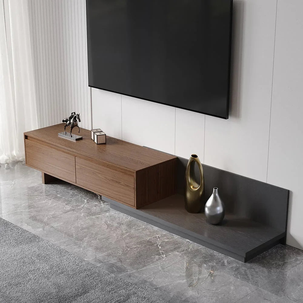 TV Unit - MDF Wood - Grey & Brown - 120x40x35 cm - Cataloug