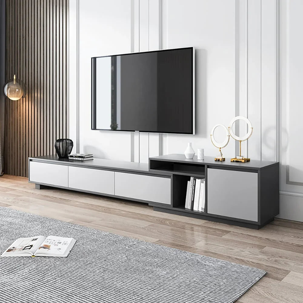 TV Unit - MDF Wood - Grey - 190x40x35 cm - Cataloug