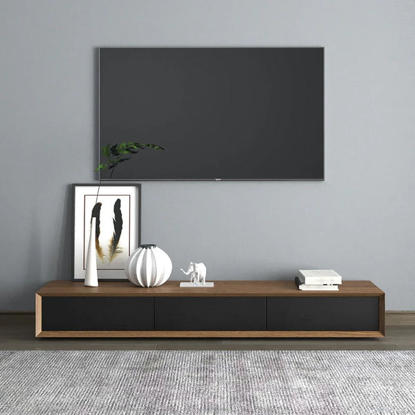 TV Unit - MDF Wood - Black & Brown - 180x40x25 cm - Cataloug