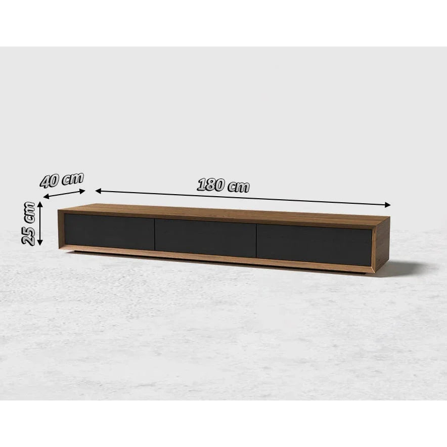 TV Unit - MDF Wood - Black & Brown - 180x40x25 cm - Cataloug