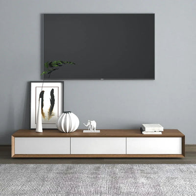 TV Unit - MDF Wood - Brown & White - 180x40x25 cm - Cataloug