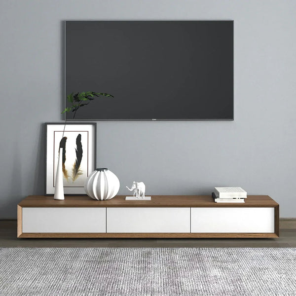 TV Unit - MDF Wood - Brown & White - 180x40x25 cm - Cataloug