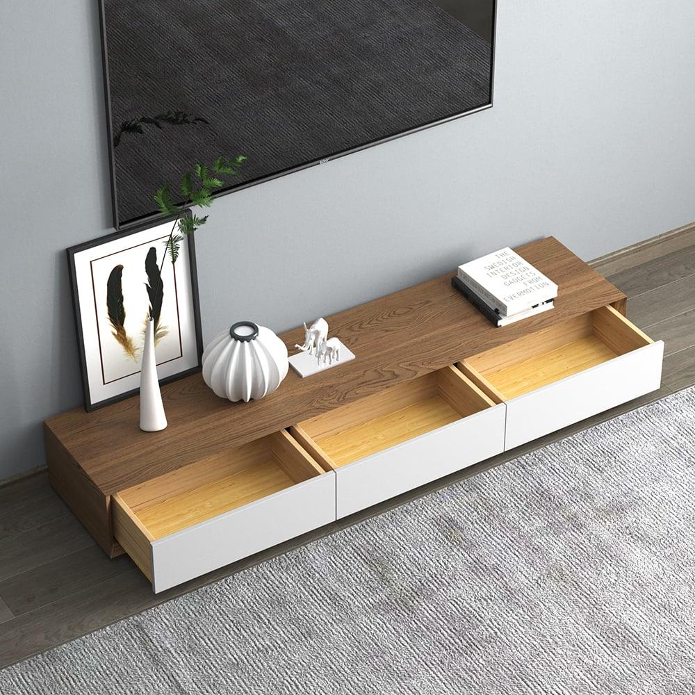 TV Unit - MDF Wood - Brown & White - 180x40x25 cm - Cataloug