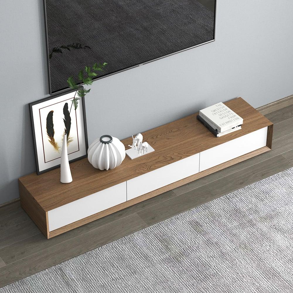 TV Unit - MDF Wood - Brown & White - 180x40x25 cm - Cataloug
