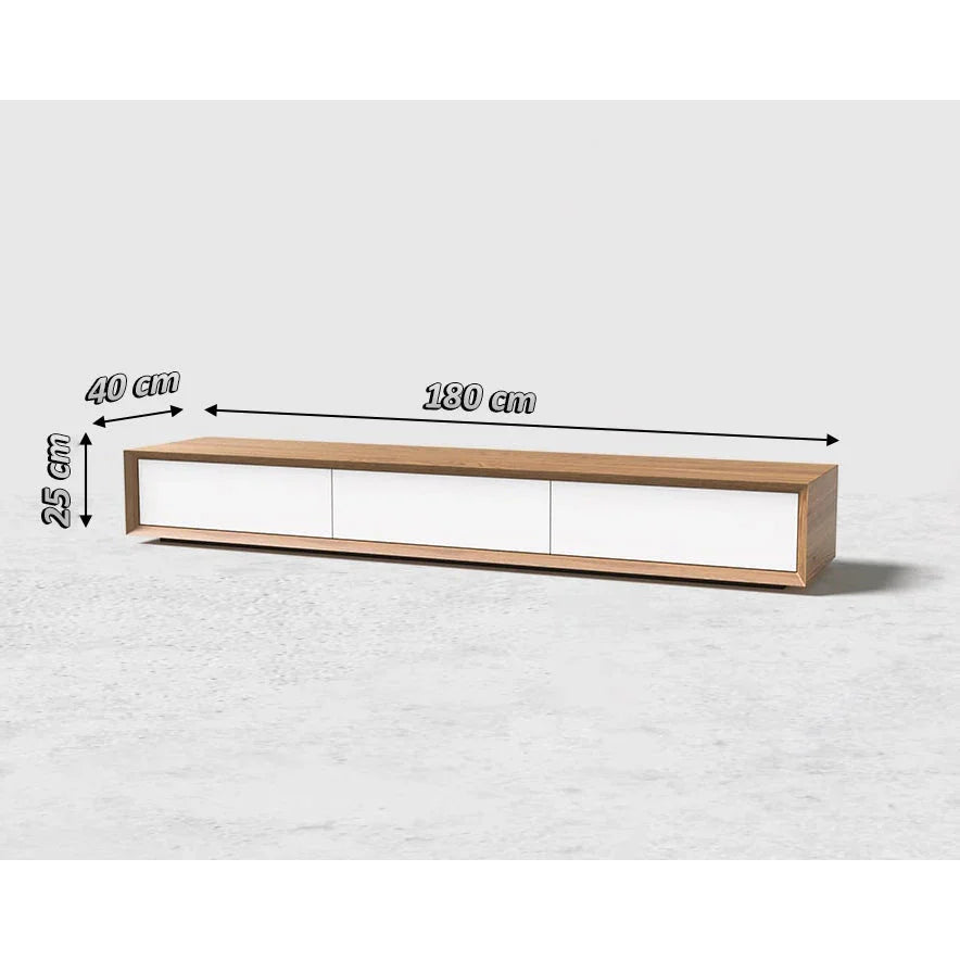 TV Unit - MDF Wood - Brown & White - 180x40x25 cm - Cataloug
