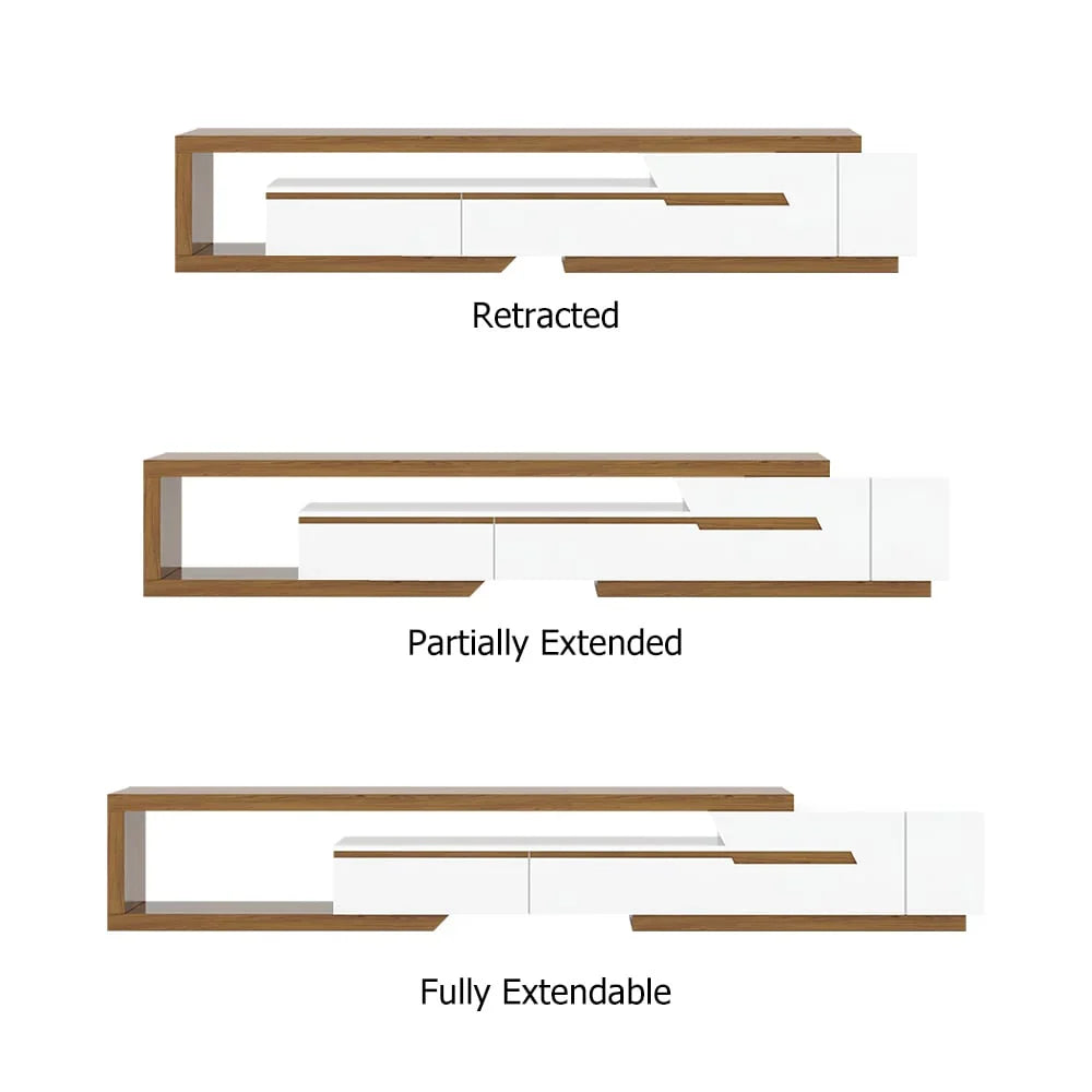 TV Unit - MDF Wood - Brown & White - 210x40x40 cm - Cataloug