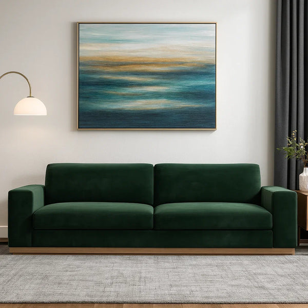 Sofa - Beech Wood - Velvet Fabric - Green - 230x90 cm - Cataloug