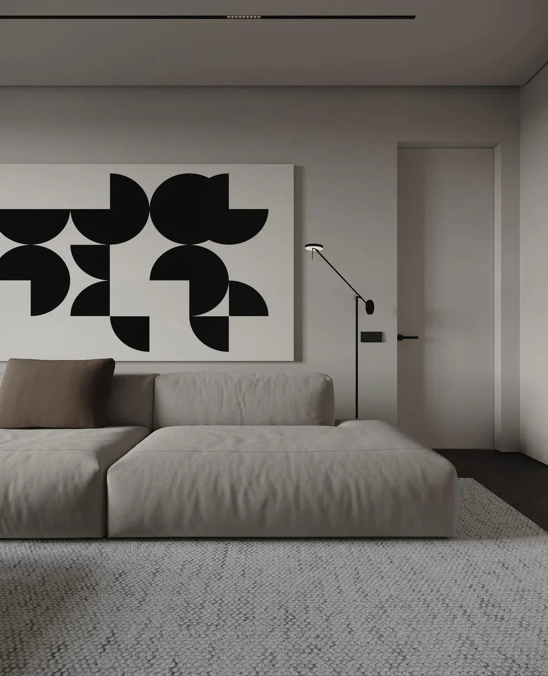 Sofa - Beech Wood - Linen Fabric - Beige- 330x95 cm - Cataloug