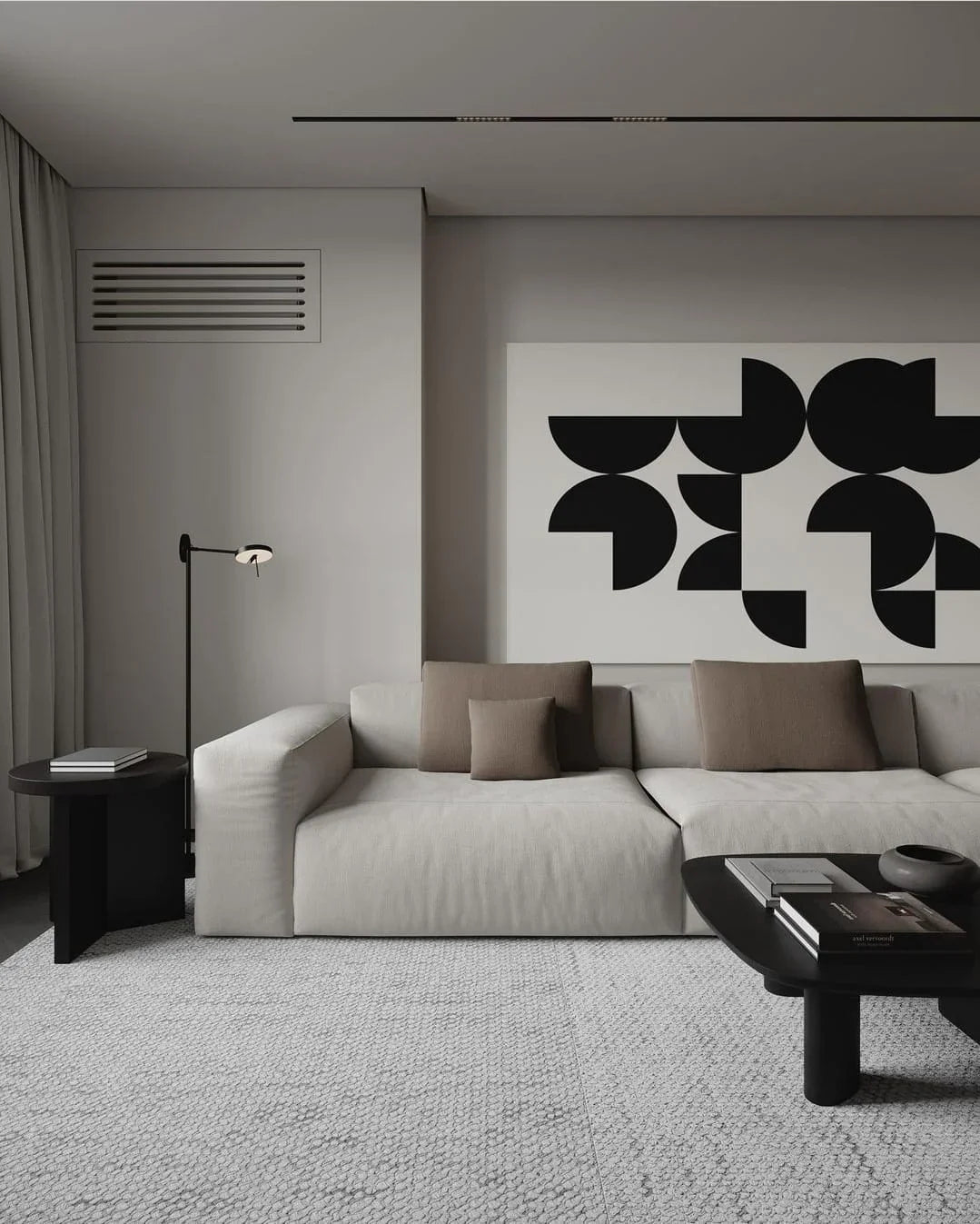 Sofa - Beech Wood - Linen Fabric - Beige- 330x95 cm - Cataloug