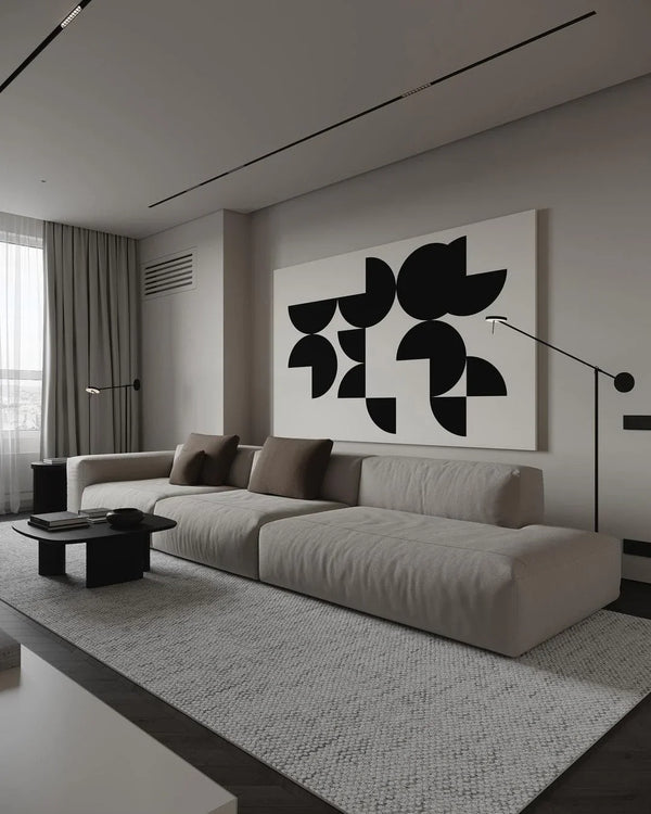 Sofa - Beech Wood - Linen Fabric - Beige- 330x95 cm - Cataloug