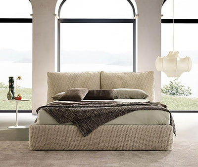 Bed - MDF - Linen - Beige - Cataloug