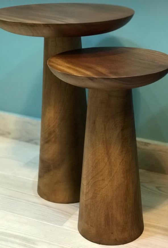 طاولة جانبية - قطعتان - خشب موسكي - أحجام متعددة