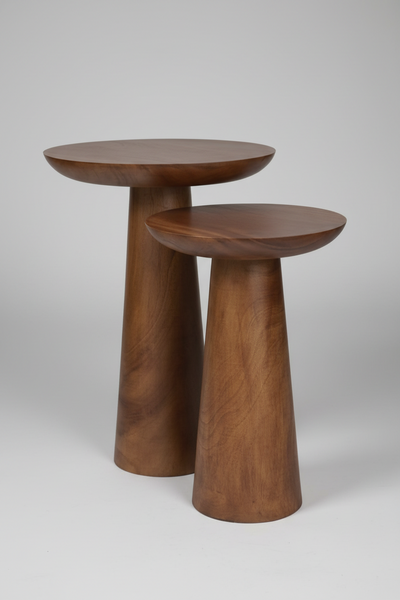 طاولة جانبية - قطعتان - خشب موسكي - أحجام متعددة