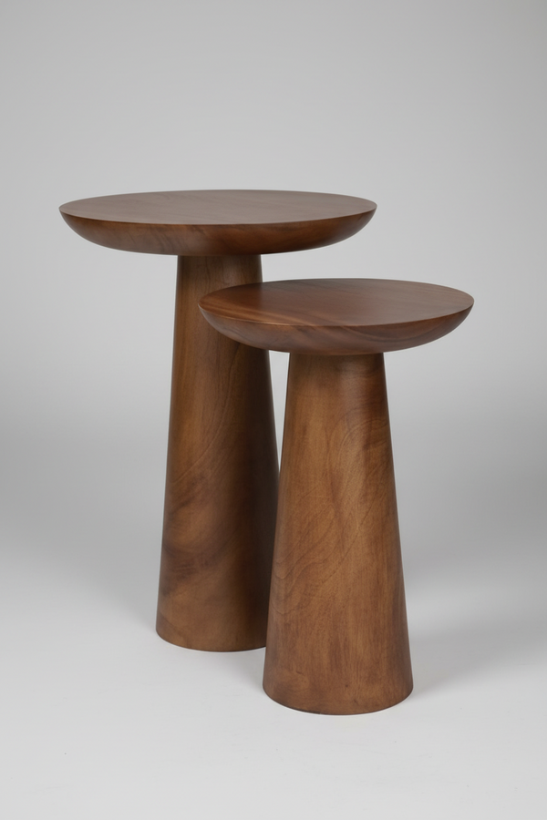 طاولة جانبية - قطعتان - خشب موسكي - أحجام متعددة