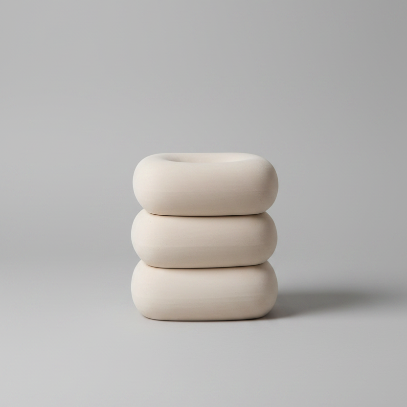 Vase - Pottery - Off White