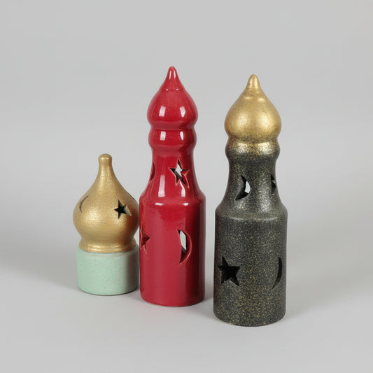 Decoration - Pottery - 3 Pieces - Multi Color