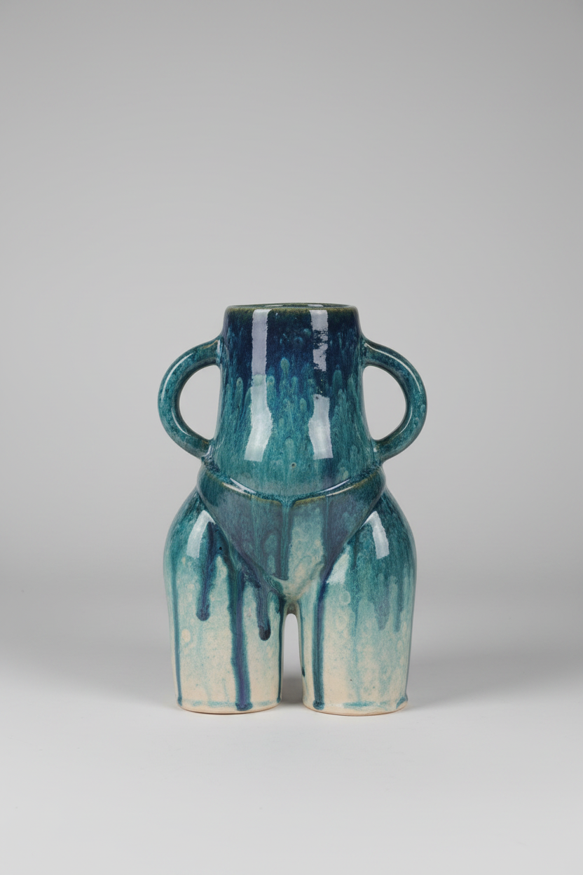 Vase - Pottery - Blue & Turquoise