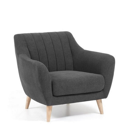 Chair - Beech Wood - Linen- Gray- 50x75x80 cm
