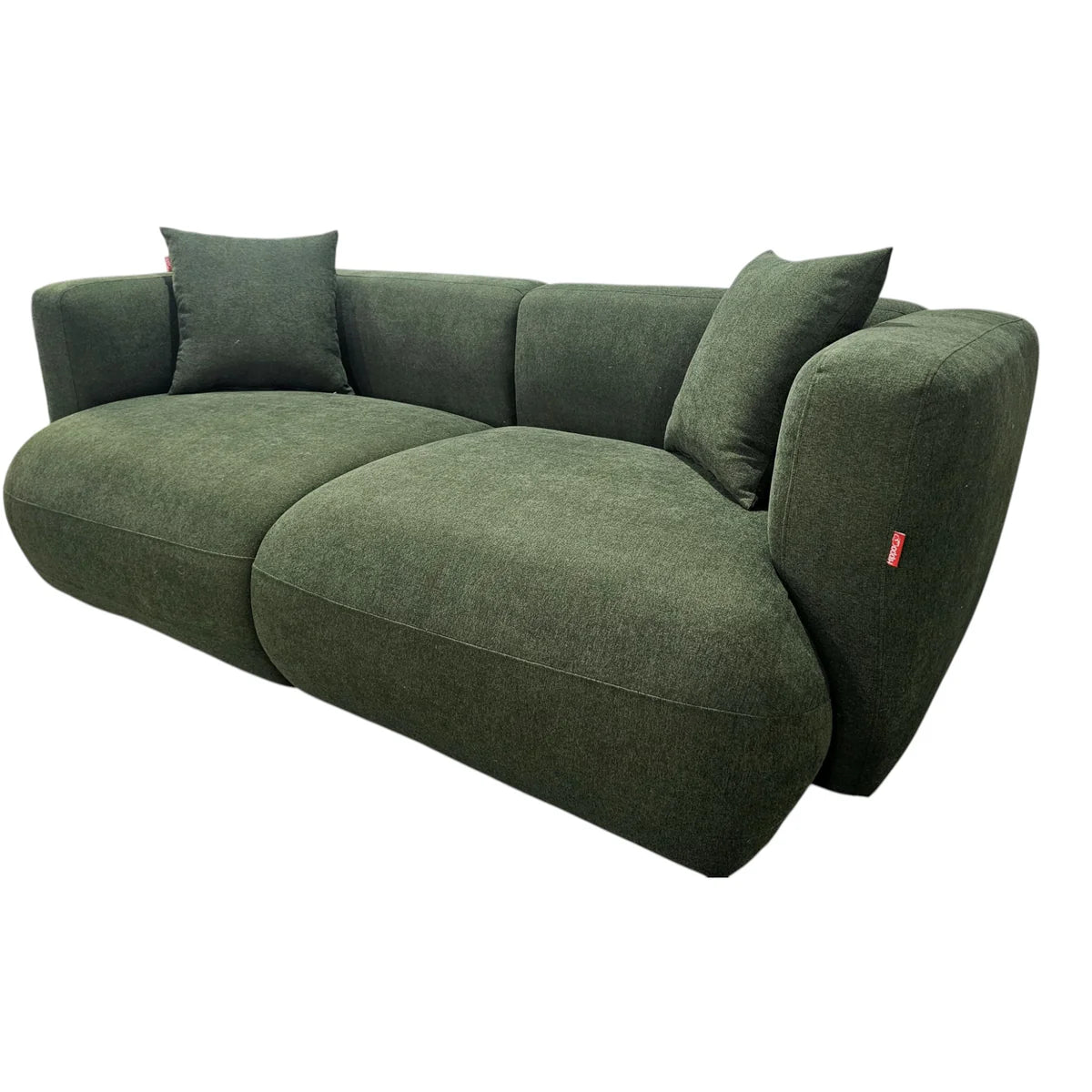 Sofa - Natural Wood - Velvet - Multi Color - 200 x 90 x 75 cm