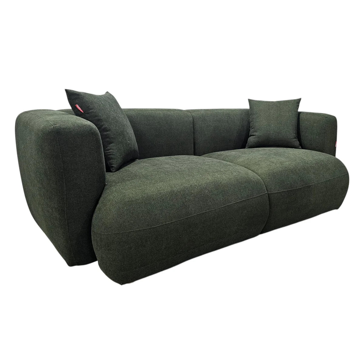 Sofa - Natural Wood - Velvet - Multi Color - 200 x 90 x 75 cm