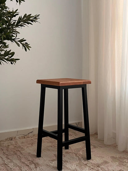 Bar Stool - Steel - Black - 35x35x70 cm