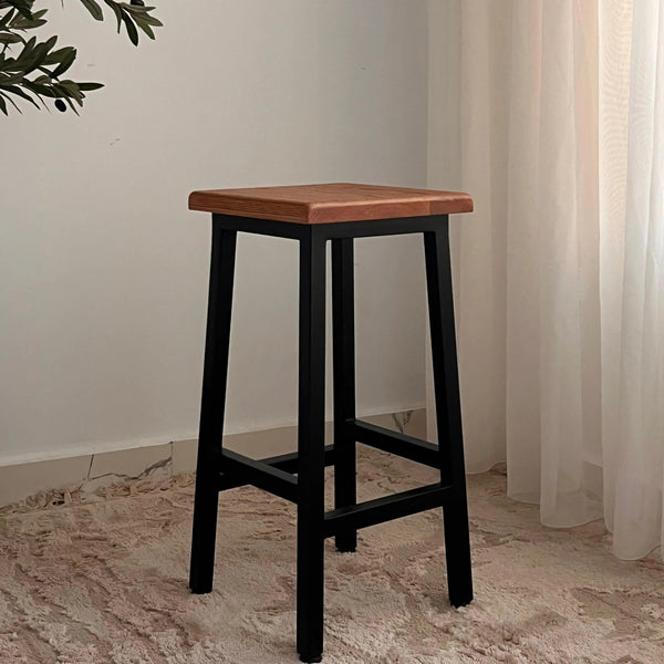 Bar Stool - Steel - Black - 35x35x70 cm