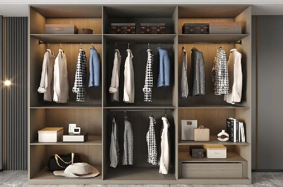 Wardrobe - MDF - Grey - 240x55x245 cm