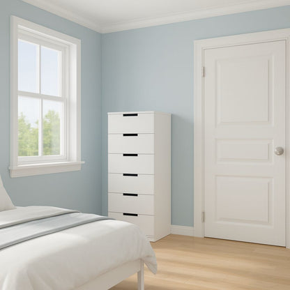 Drawer Unit - MDF Wood  - White - 40x42x145 cm