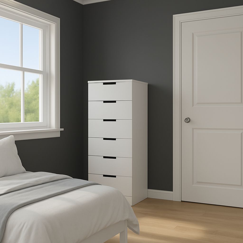 Drawer Unit - MDF Wood  - White - 40x42x145 cm