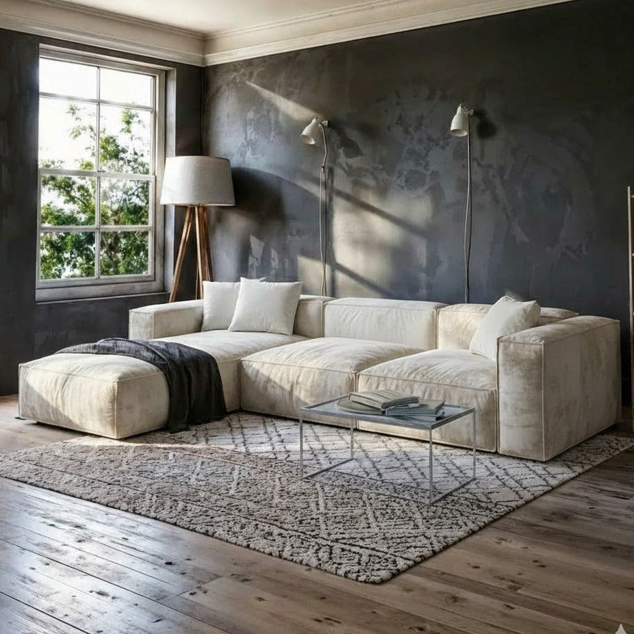 Sofa - L Shape  - Beech Wood - Multi Color - 290x170x90 cm